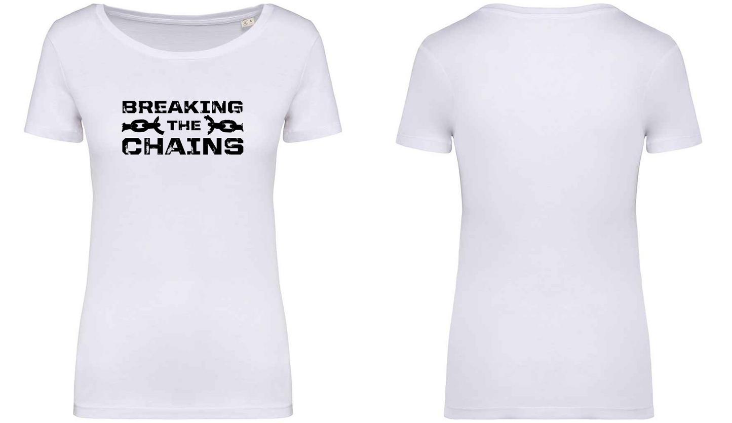 Breaking The Chains Front Logo Ladies T-Shirt