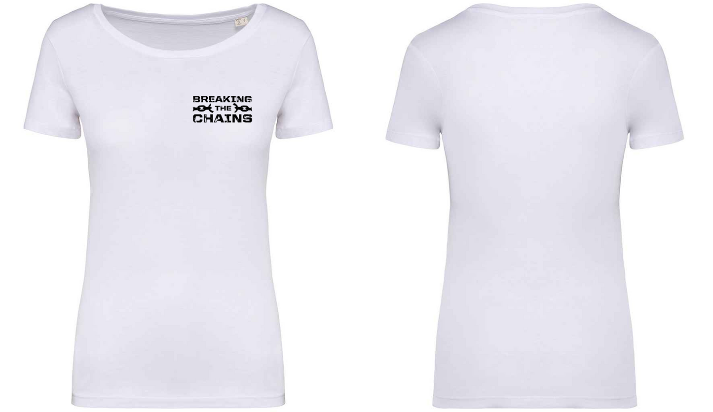 Breaking The Chains Pocket Logo Ladies T-Shirt