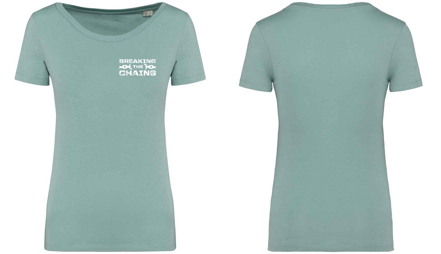 Breaking The Chains Pocket Logo Ladies T-Shirt